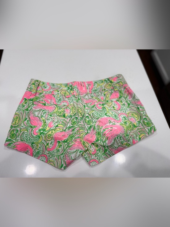 Lilly Pulitzer Pants - Lilly Pulitzer Pink & Green Paisley Flamingo Women's Shorts (The Walsh Shorts)